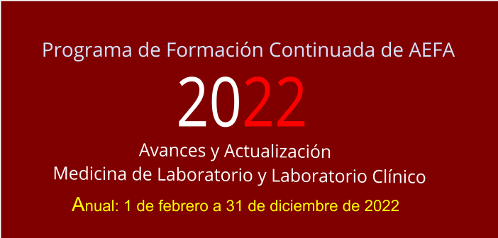 PROGRAMA DE FORMACIÓN CONTINUADA A DISTANCIA AEFA 2022.