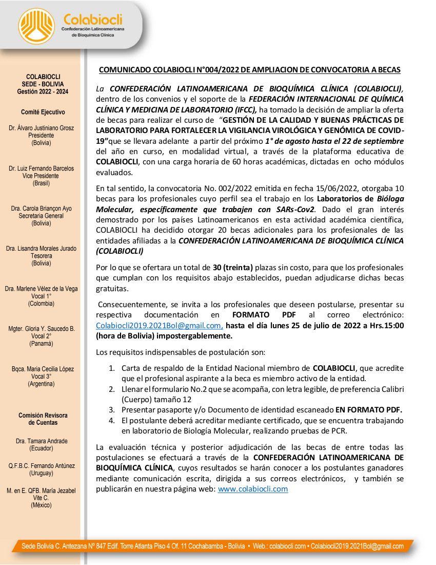 Comunicado colabiocli No. 004-2022 de ampliatoria de convocatoria a becass_1