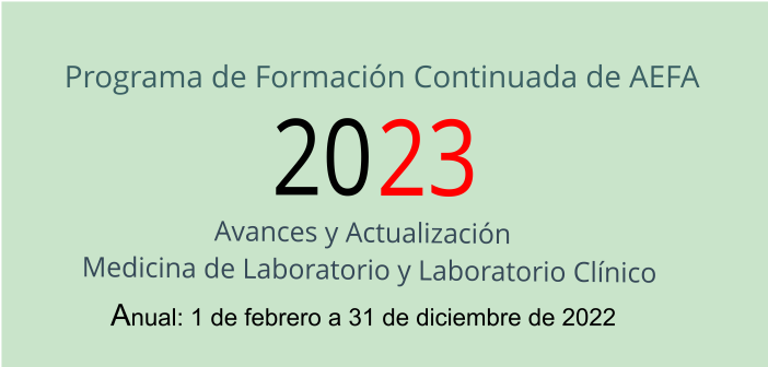 PROGRAMA FORMACIÓN CONTINUADA 2023. AEFA